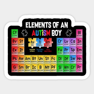 Periodic Table Elements Of An Autism Boy Sticker